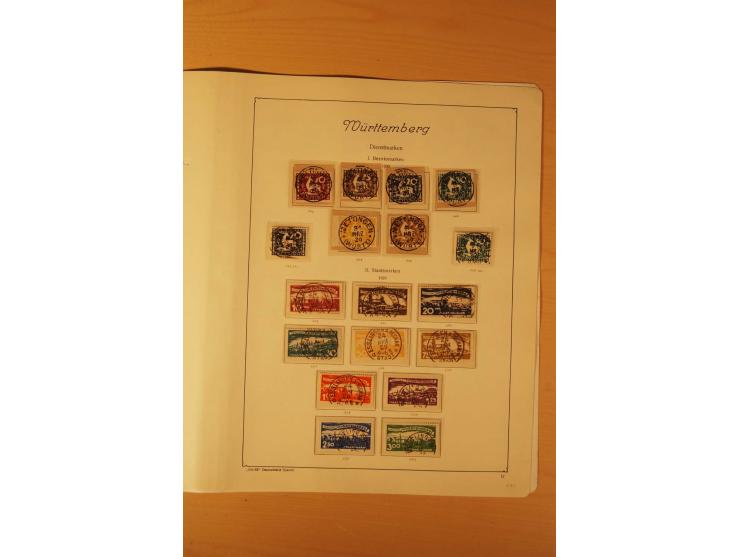 1849/1920, vorwiegend gestempelte umfangreiche Sammlung von Baden bis Württemberg, bis auf wenige Werte kpl., dabei zahlreich