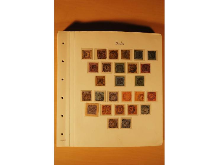 1849/1920, ungebrauchte und gestempelte Sammlung  von Baden bis Württemberg. mit guten Werten wie Baden Mi.-Nr. 1a mit blauem