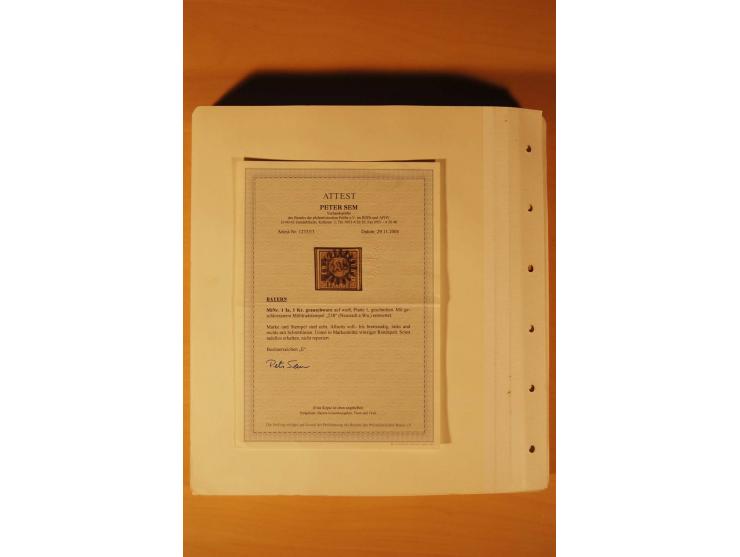 1849/1920, ungebrauchte und gestempelte Sammlung  von Baden bis Württemberg. mit guten Werten wie Baden Mi.-Nr. 1a mit blauem