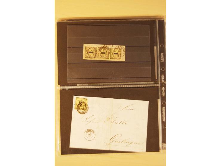 1850/68, hochwertiger kleiner Sammlungsbestand,dabei Mi.-Nr. 1a im 3er-Streifen vom Bogenrand, Nr. 17a und 23 als wertstufeng