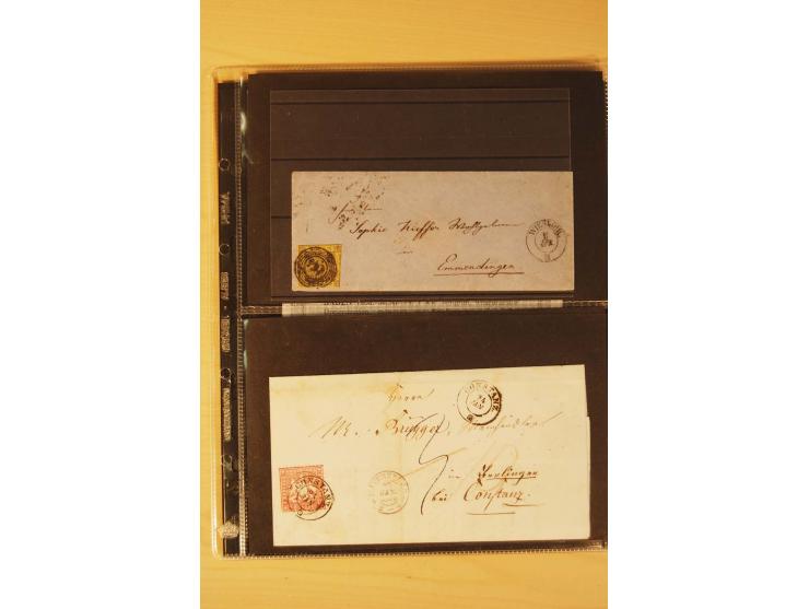 1850/68, hochwertiger kleiner Sammlungsbestand,dabei Mi.-Nr. 1a im 3er-Streifen vom Bogenrand, Nr. 17a und 23 als wertstufeng