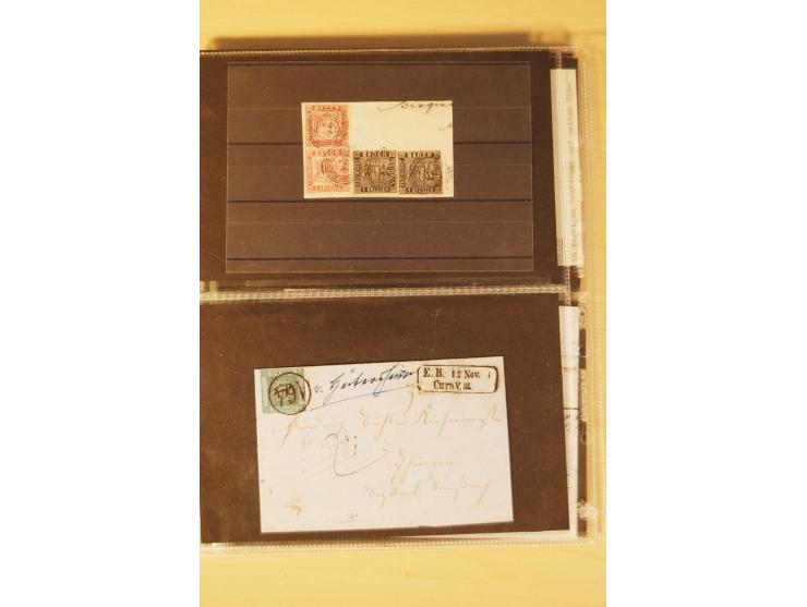 1850/68, hochwertiger kleiner Sammlungsbestand,dabei Mi.-Nr. 1a im 3er-Streifen vom Bogenrand, Nr. 17a und 23 als wertstufeng