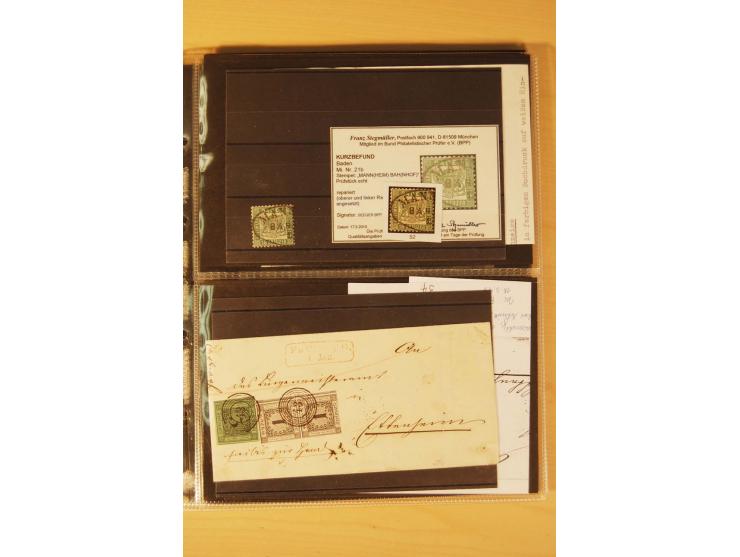 1850/68, hochwertiger kleiner Sammlungsbestand,dabei Mi.-Nr. 1a im 3er-Streifen vom Bogenrand, Nr. 17a und 23 als wertstufeng