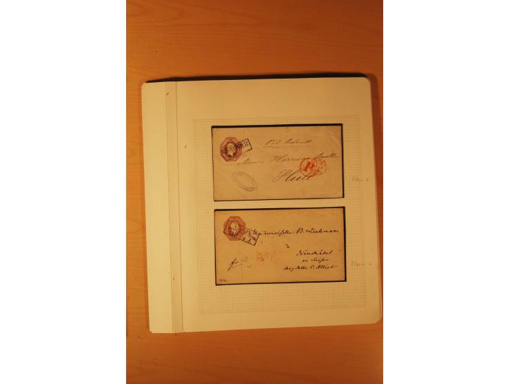 1850/67, zweibändige alte gestempelte Sammlung, dabei rd. 140 Briefe und gebrauchte Ganzsachen sowie eine Vielzahl von losen 