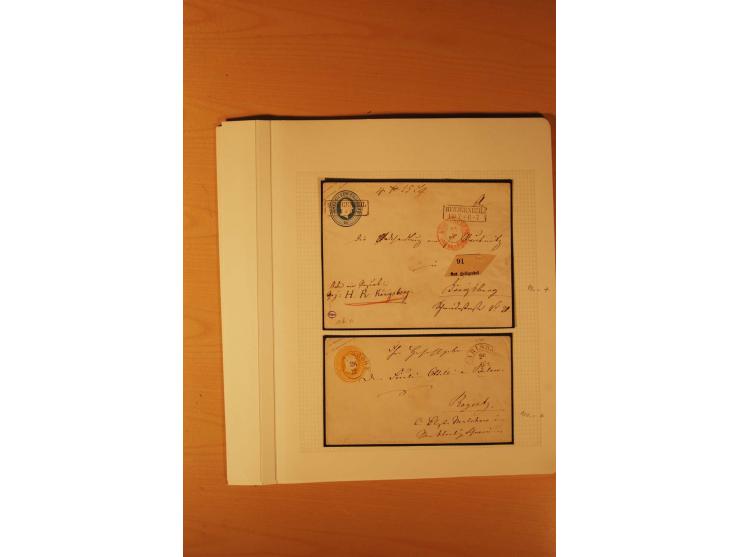 1850/67, zweibändige alte gestempelte Sammlung, dabei rd. 140 Briefe und gebrauchte Ganzsachen sowie eine Vielzahl von losen 