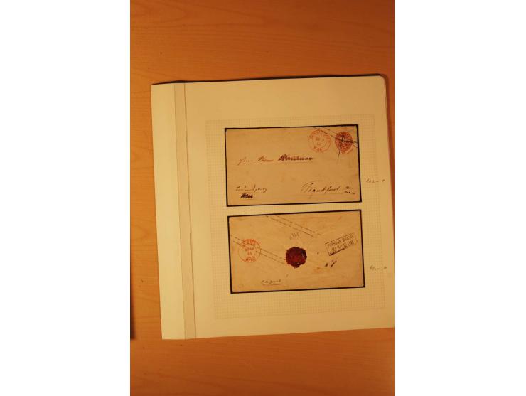 1850/67, zweibändige alte gestempelte Sammlung, dabei rd. 140 Briefe und gebrauchte Ganzsachen sowie eine Vielzahl von losen 
