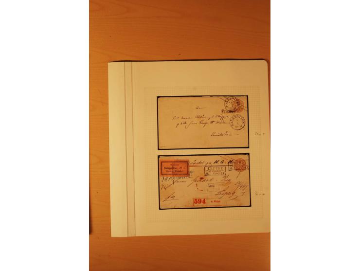 1850/67, zweibändige alte gestempelte Sammlung, dabei rd. 140 Briefe und gebrauchte Ganzsachen sowie eine Vielzahl von losen 