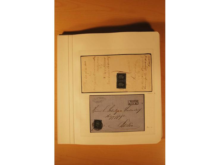 1850/67, zweibändige alte gestempelte Sammlung, dabei rd. 140 Briefe und gebrauchte Ganzsachen sowie eine Vielzahl von losen 