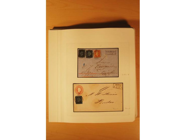 1850/67, zweibändige alte gestempelte Sammlung, dabei rd. 140 Briefe und gebrauchte Ganzsachen sowie eine Vielzahl von losen 