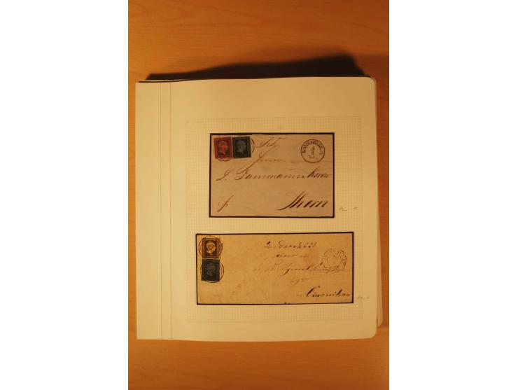 1850/67, zweibändige alte gestempelte Sammlung, dabei rd. 140 Briefe und gebrauchte Ganzsachen sowie eine Vielzahl von losen 
