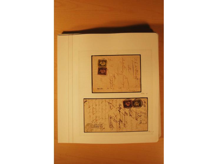 1850/67, zweibändige alte gestempelte Sammlung, dabei rd. 140 Briefe und gebrauchte Ganzsachen sowie eine Vielzahl von losen 