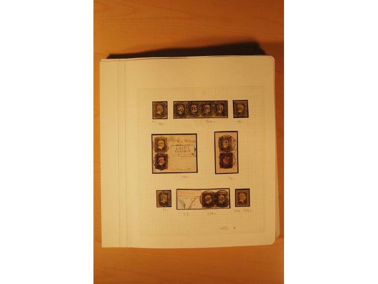 1850/67, zweibändige alte gestempelte Sammlung, dabei rd. 140 Briefe und gebrauchte Ganzsachen sowie eine Vielzahl von losen 
