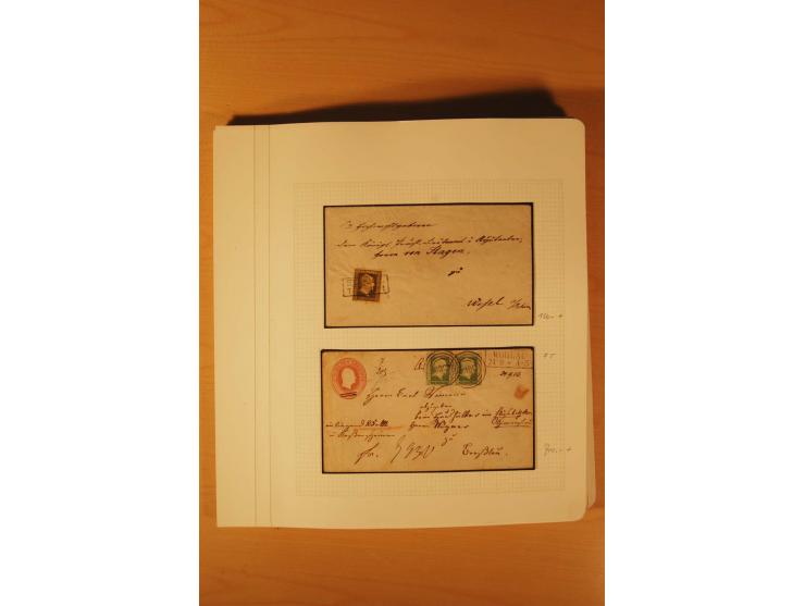 1850/67, zweibändige alte gestempelte Sammlung, dabei rd. 140 Briefe und gebrauchte Ganzsachen sowie eine Vielzahl von losen 