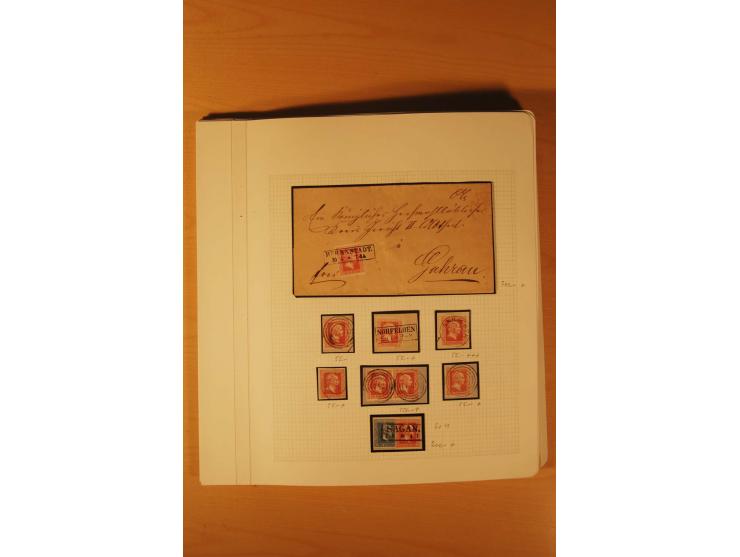 1850/67, zweibändige alte gestempelte Sammlung, dabei rd. 140 Briefe und gebrauchte Ganzsachen sowie eine Vielzahl von losen 
