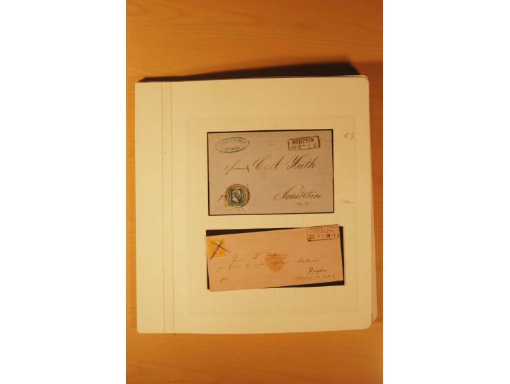 1850/67, zweibändige alte gestempelte Sammlung, dabei rd. 140 Briefe und gebrauchte Ganzsachen sowie eine Vielzahl von losen 