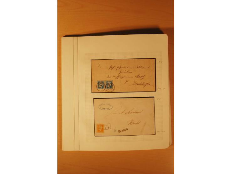 1850/67, zweibändige alte gestempelte Sammlung, dabei rd. 140 Briefe und gebrauchte Ganzsachen sowie eine Vielzahl von losen 