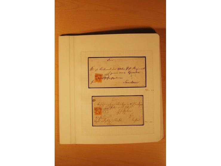 1850/67, zweibändige alte gestempelte Sammlung, dabei rd. 140 Briefe und gebrauchte Ganzsachen sowie eine Vielzahl von losen 
