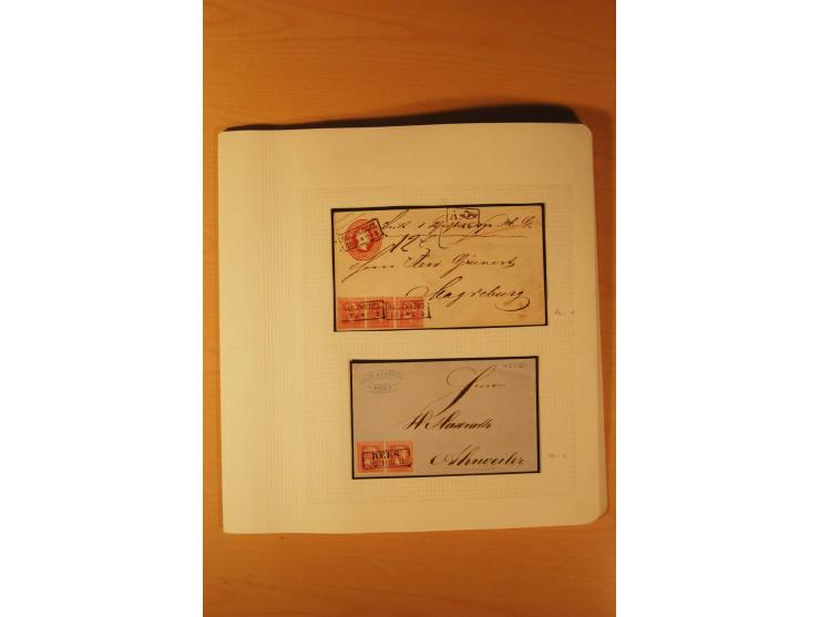 1850/67, zweibändige alte gestempelte Sammlung, dabei rd. 140 Briefe und gebrauchte Ganzsachen sowie eine Vielzahl von losen 