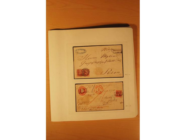 1850/67, zweibändige alte gestempelte Sammlung, dabei rd. 140 Briefe und gebrauchte Ganzsachen sowie eine Vielzahl von losen 