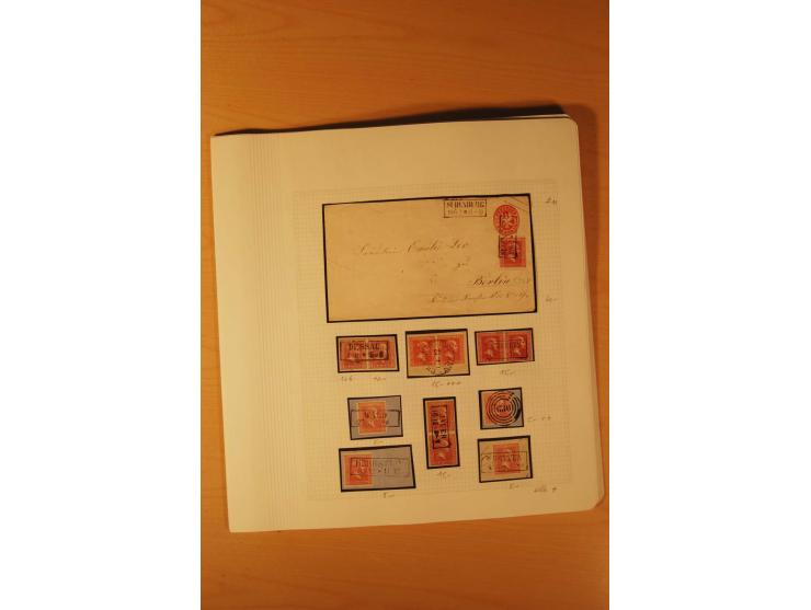 1850/67, zweibändige alte gestempelte Sammlung, dabei rd. 140 Briefe und gebrauchte Ganzsachen sowie eine Vielzahl von losen 
