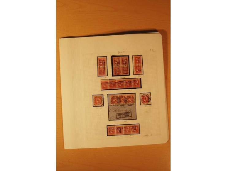 1850/67, zweibändige alte gestempelte Sammlung, dabei rd. 140 Briefe und gebrauchte Ganzsachen sowie eine Vielzahl von losen 