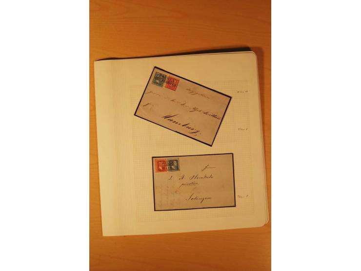 1850/67, zweibändige alte gestempelte Sammlung, dabei rd. 140 Briefe und gebrauchte Ganzsachen sowie eine Vielzahl von losen 