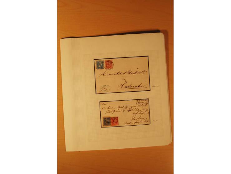 1850/67, zweibändige alte gestempelte Sammlung, dabei rd. 140 Briefe und gebrauchte Ganzsachen sowie eine Vielzahl von losen 