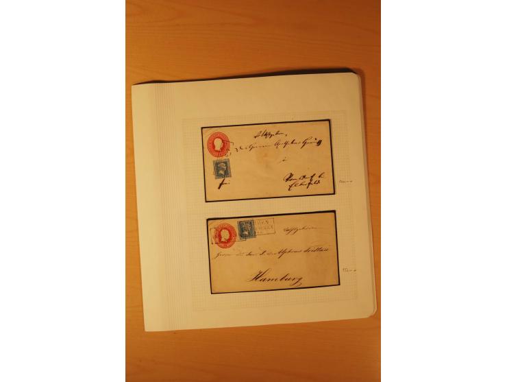 1850/67, zweibändige alte gestempelte Sammlung, dabei rd. 140 Briefe und gebrauchte Ganzsachen sowie eine Vielzahl von losen 