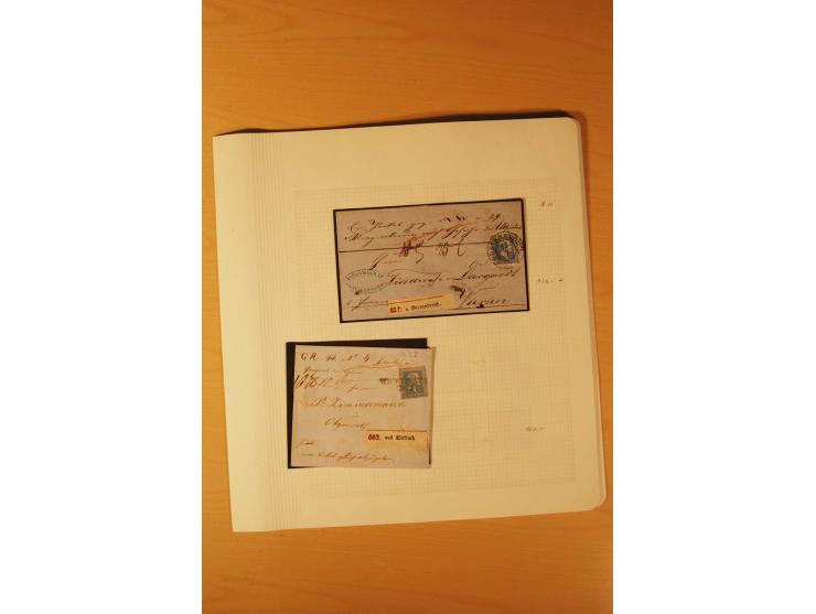 1850/67, zweibändige alte gestempelte Sammlung, dabei rd. 140 Briefe und gebrauchte Ganzsachen sowie eine Vielzahl von losen 