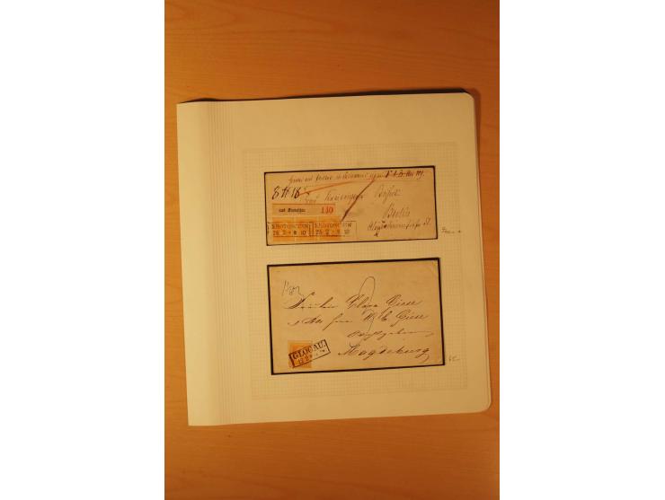 1850/67, zweibändige alte gestempelte Sammlung, dabei rd. 140 Briefe und gebrauchte Ganzsachen sowie eine Vielzahl von losen 