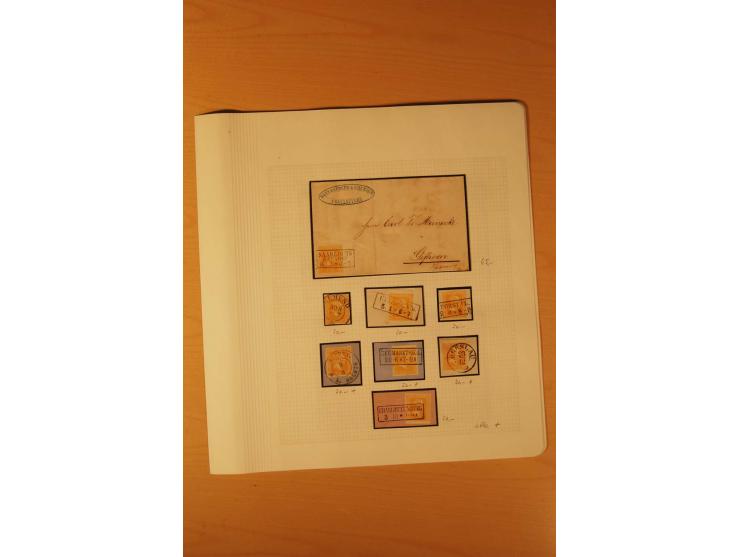 1850/67, zweibändige alte gestempelte Sammlung, dabei rd. 140 Briefe und gebrauchte Ganzsachen sowie eine Vielzahl von losen 