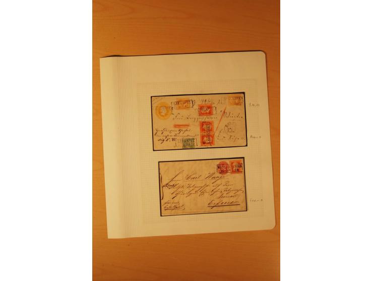 1850/67, zweibändige alte gestempelte Sammlung, dabei rd. 140 Briefe und gebrauchte Ganzsachen sowie eine Vielzahl von losen 