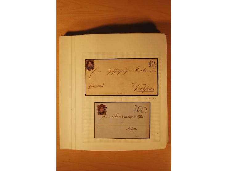 1850/67, zweibändige alte gestempelte Sammlung, dabei rd. 140 Briefe und gebrauchte Ganzsachen sowie eine Vielzahl von losen 