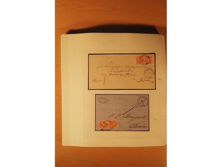 1850/67, zweibändige alte gestempelte Sammlung, dabei rd. 140 Briefe und gebrauchte Ganzsachen sowie eine Vielzahl von losen 