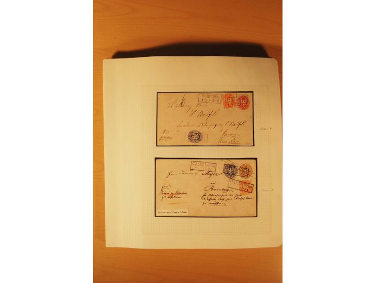 1850/67, zweibändige alte gestempelte Sammlung, dabei rd. 140 Briefe und gebrauchte Ganzsachen sowie eine Vielzahl von losen 