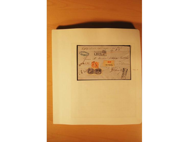 1850/67, zweibändige alte gestempelte Sammlung, dabei rd. 140 Briefe und gebrauchte Ganzsachen sowie eine Vielzahl von losen 