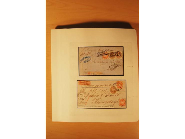 1850/67, zweibändige alte gestempelte Sammlung, dabei rd. 140 Briefe und gebrauchte Ganzsachen sowie eine Vielzahl von losen 