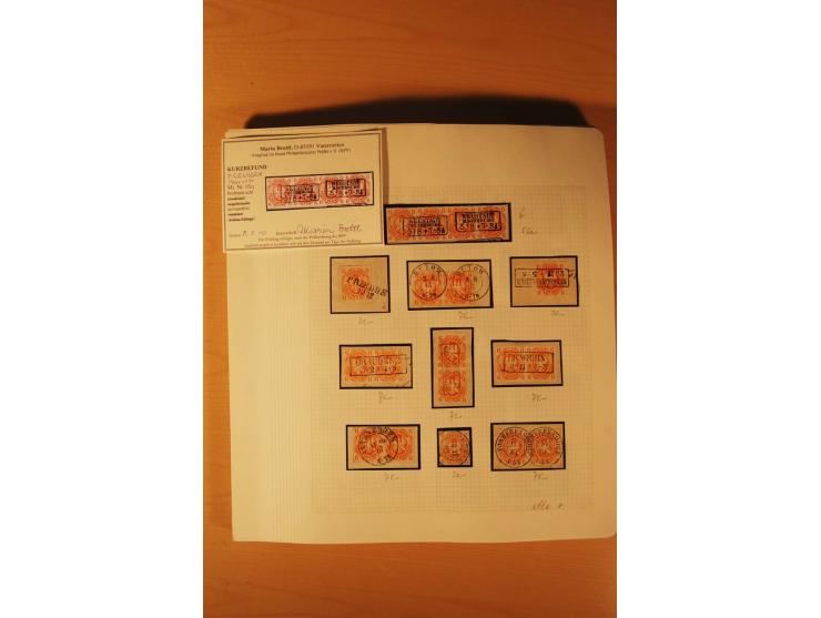 1850/67, zweibändige alte gestempelte Sammlung, dabei rd. 140 Briefe und gebrauchte Ganzsachen sowie eine Vielzahl von losen 