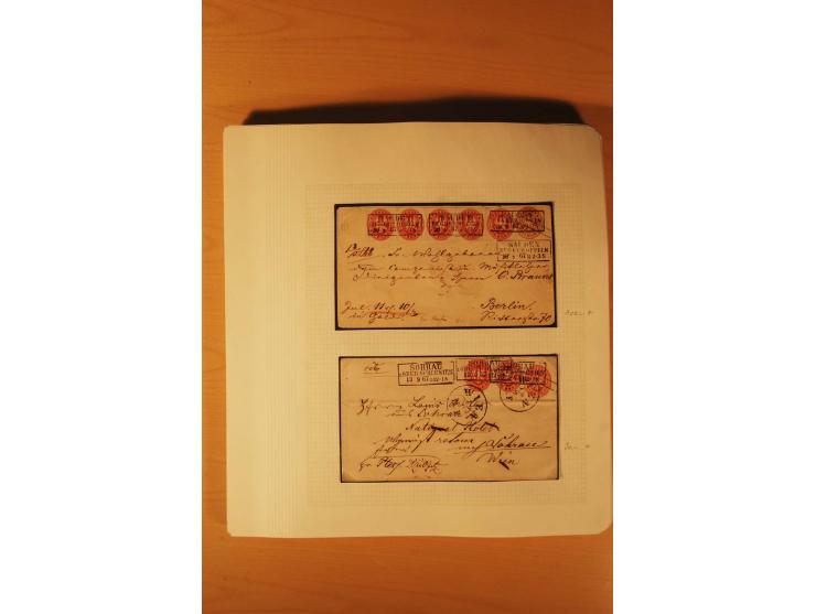 1850/67, zweibändige alte gestempelte Sammlung, dabei rd. 140 Briefe und gebrauchte Ganzsachen sowie eine Vielzahl von losen 