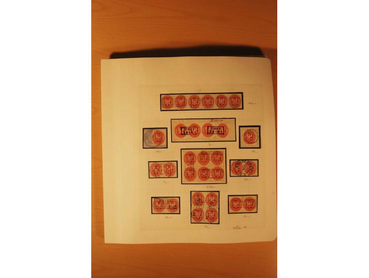 1850/67, zweibändige alte gestempelte Sammlung, dabei rd. 140 Briefe und gebrauchte Ganzsachen sowie eine Vielzahl von losen 