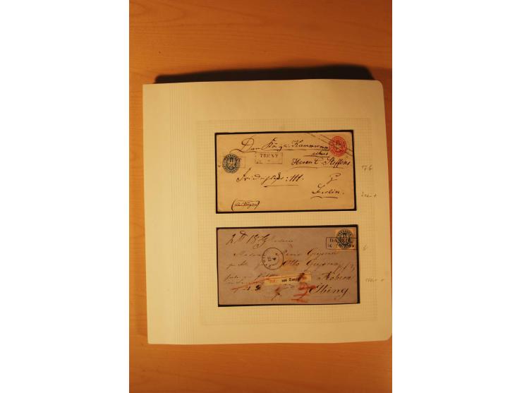 1850/67, zweibändige alte gestempelte Sammlung, dabei rd. 140 Briefe und gebrauchte Ganzsachen sowie eine Vielzahl von losen 