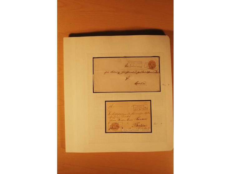 1850/67, zweibändige alte gestempelte Sammlung, dabei rd. 140 Briefe und gebrauchte Ganzsachen sowie eine Vielzahl von losen 