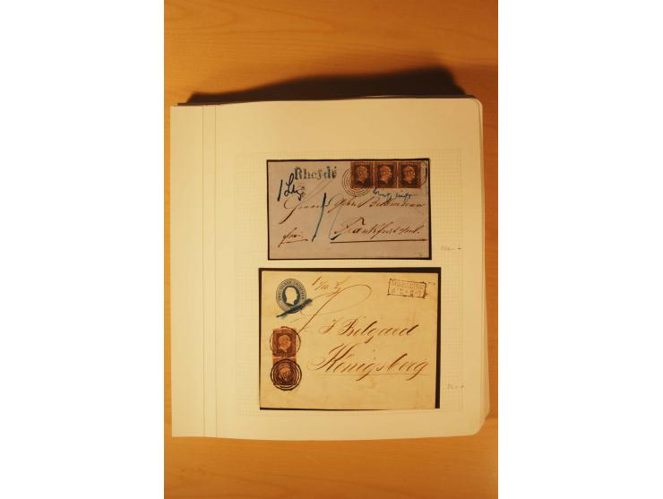 1850/67, zweibändige alte gestempelte Sammlung, dabei rd. 140 Briefe und gebrauchte Ganzsachen sowie eine Vielzahl von losen 