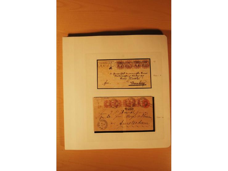 1850/67, zweibändige alte gestempelte Sammlung, dabei rd. 140 Briefe und gebrauchte Ganzsachen sowie eine Vielzahl von losen 