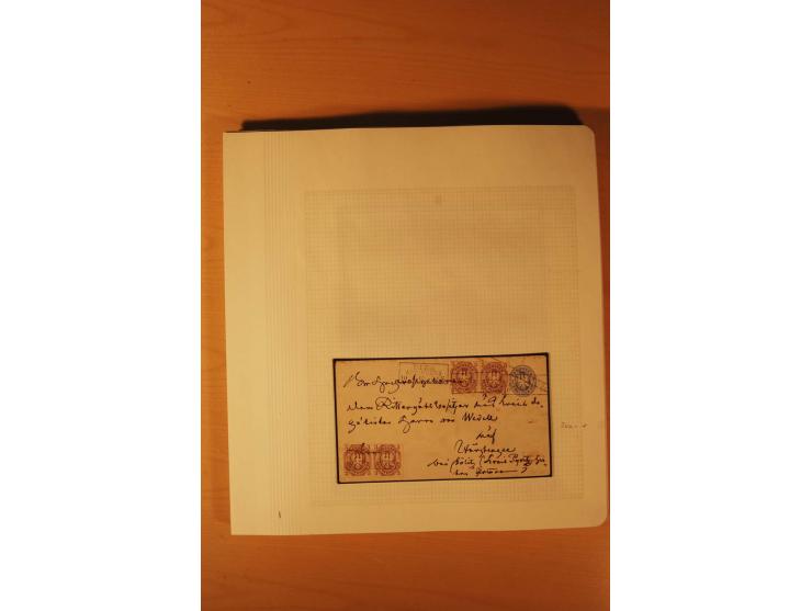 1850/67, zweibändige alte gestempelte Sammlung, dabei rd. 140 Briefe und gebrauchte Ganzsachen sowie eine Vielzahl von losen 