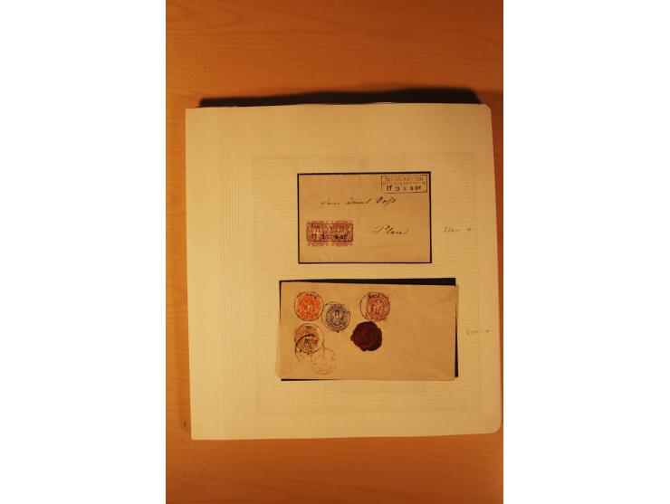 1850/67, zweibändige alte gestempelte Sammlung, dabei rd. 140 Briefe und gebrauchte Ganzsachen sowie eine Vielzahl von losen 