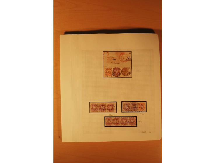 1850/67, zweibändige alte gestempelte Sammlung, dabei rd. 140 Briefe und gebrauchte Ganzsachen sowie eine Vielzahl von losen 