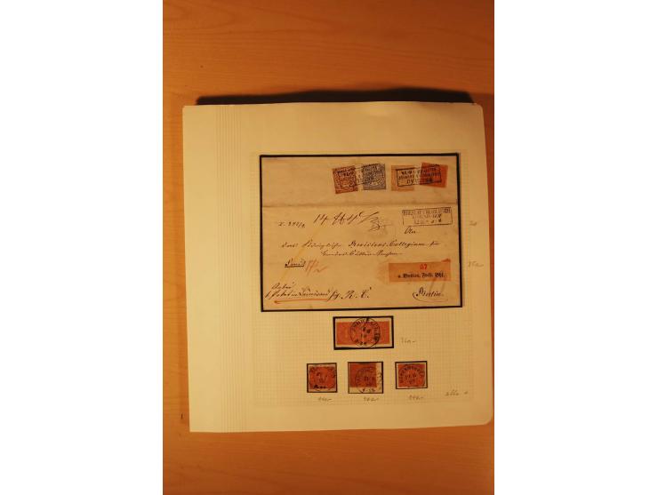 1850/67, zweibändige alte gestempelte Sammlung, dabei rd. 140 Briefe und gebrauchte Ganzsachen sowie eine Vielzahl von losen 