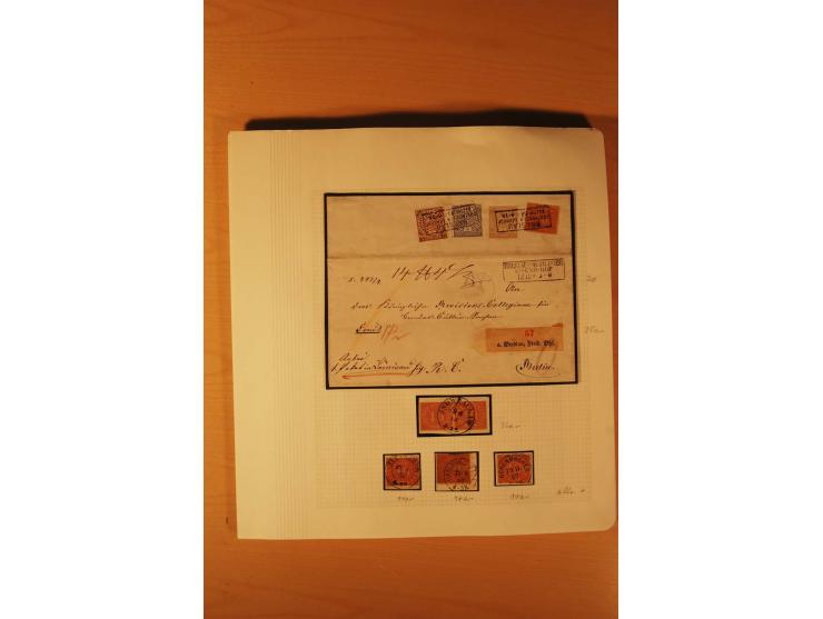 1850/67, zweibändige alte gestempelte Sammlung, dabei rd. 140 Briefe und gebrauchte Ganzsachen sowie eine Vielzahl von losen 