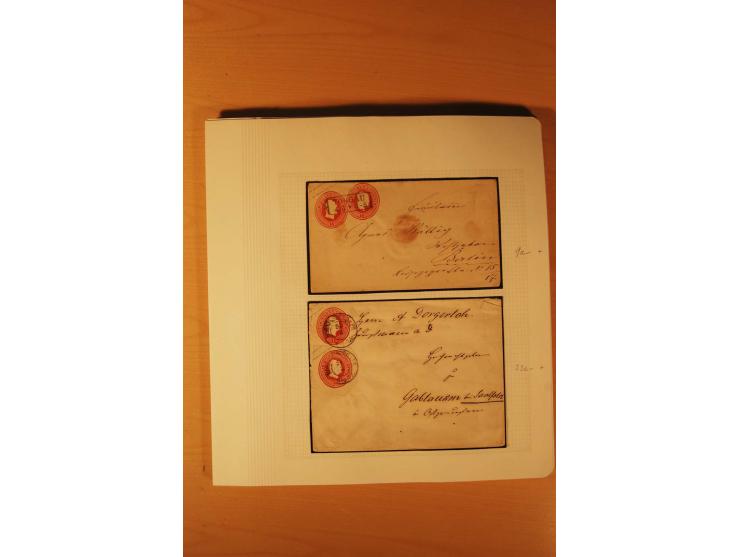 1850/67, zweibändige alte gestempelte Sammlung, dabei rd. 140 Briefe und gebrauchte Ganzsachen sowie eine Vielzahl von losen 